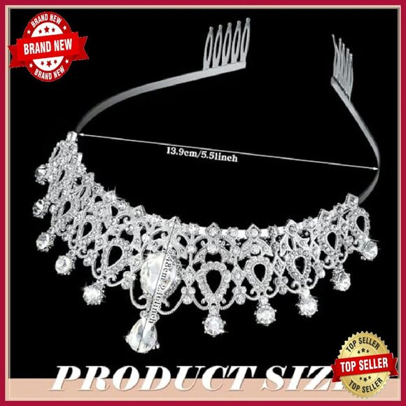 12-Piece Crystal Tiara Set with Comb, Alloy Rhinestone Crowns for Parties main image 7